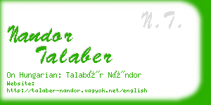 nandor talaber business card
